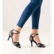 nueva epoca donna dansschoenen voor dames donkerblauw suede met goud net materiaal