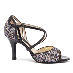 Kleurrijke Dansschoen voor Dames - Tango, Salsa, Kizomba - Hak 8 cm - Suede Zool - Nueva Epoca Estera