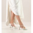 Nueva Epoca India Suede Zool Dansschoenen voor Dames wit satijnen bruidsschoen dichte neus