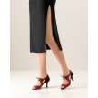 Nueva Epoca Nesrin Dansschoenen voor Dames suede donkerrood zwart slanke hak latin