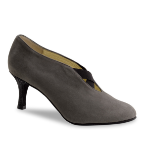 Gesloten Tango Dansschoenen voor Dames - Grijs Suede - Hak 6 cm - Elastische Bandjes - Nueva Epoca Sakura