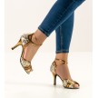Nueva Epoca Saskia tango salsa Dansschoenen voor Dames animal print goudkleurig