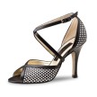 Nueva Epoca Dansschoenen Simona Zwart Wit Kruisbandjes 8 cm hak