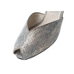 Werner Kern Asta dames dansschoenen zilver brons open peeptoe haaien print