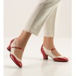 Werner Kern Emma rood en beige nappa dansschoenen dames 4,5 centimeter hak breed