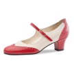 Werner Kern Emma rood en beige nappa lamsleer mary jane model dansschoen voor dames