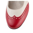 Werner Kern Emma rood en beige nappa neusje ballroom dames schoenen gesloten teen