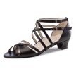 Werner Kern Eva dames dansschoenen met dubbele Kruisbandjes zwart leer comfort voetbed