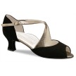 Werner Kern Gaby zwarte dames dansschoenen met koper metallic Kruisbandjes