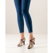 Werner Kern Holly nappa beige leer zwarte dansschoenen voor dames danshakken flare