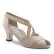 Dames Dansschoen met Comfort Voetbed - Beige Leer - Brede Hak 6 cm - Stijldansen - Suede Zool - Werner Kern Kelly