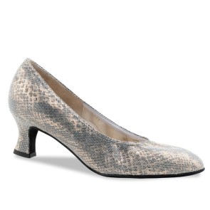 Dames Dansschoen voor Ballroom - Wedstrijddansen - Hak 4 cm - Glimmende Kleur - Werner Kern Laura Shark Antik