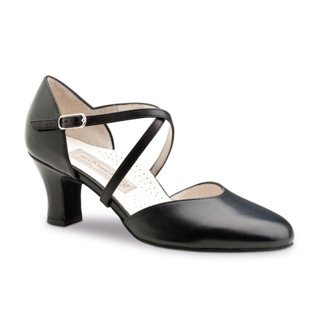 Werner Kern Layla dichte dames dansschoenen met Kruisbandjes en 6 cm blokhak