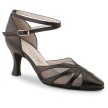 Werner Kern Linda dames dansschoenen met Enkelbandje van zwart leer en transparant gaas