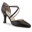 Werner Kern Patty dichte Dames Dansschoenen met Puntig neusje en Kruisbandje in zwart Leer met 3 hakhoogtes
