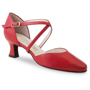 Rode Leren Dansschoenen voor Dames - Geschikt voor Ballroom, Salsa en Tango - Hak 5,5 cm - Werner Kern Patty