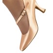 Werner Kern Rita dames dansschoenen zalmroze satijn gesloten neus schuin bandje 6,5 cm hak
