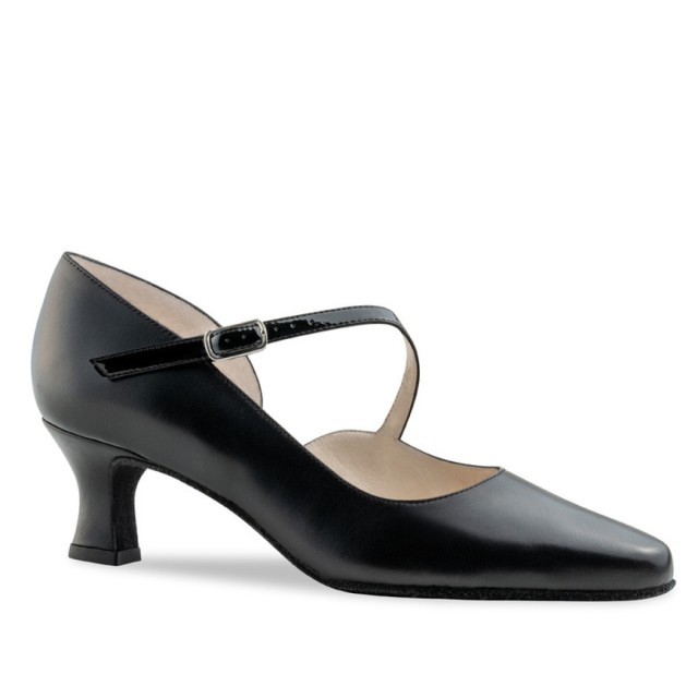 Werner Kern Rita pump model dansschoenen voor dames met diagonaal bandje in 2 hakhoogtes