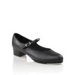 zwarte leren dames tap dans schoenen capezio 451 met bandje over de wreef en gespsluiting