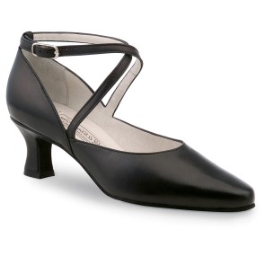Klassieke Dansschoenen voor Dames - Stijldansen, Ballroom, Tango - Hak 5,5 cm - Zwart Leer - Werner Kern Shirley