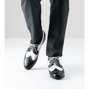 Nueva Epoca Heren dansschoenen zwart wit gevleugelde neus Buenos Aires suede zool
