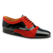 Nueva Epoca Zwart Rood Lak Suede Heren dansschoen
