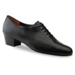 Heren Dansschoenen voor Latin met hoge Hak 4 cm van Zwart Nappa Leer met Suede Zool Werner Kern 28019