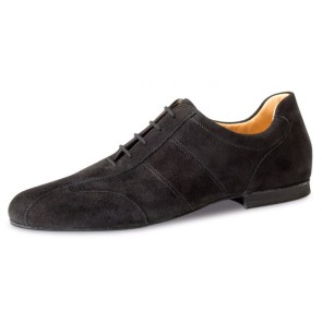 Heren Dansschoen Zwart, Blauw, Grijs - Suede Danssneaker - Lage Hak 1,5 cm - Werner Kern 28045