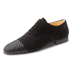 Heren Dansschoenen Zwart Suede - Gevlochten Lakleer - Hak 1,5 cm - Werner Kern 28057