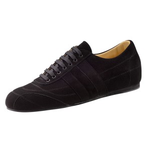 Heren Danssneaker voor Salsa, Latin, Ballroom - Suede Zool - Zwart - Uitneembaar Voetbed - Werner Kern 28060