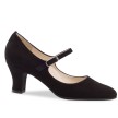 Zwart Suede Damesschoen - Tango Ballroom Salsa - Dichte Neus - Brede Hak 6 cm - Werner Kern Ashley
