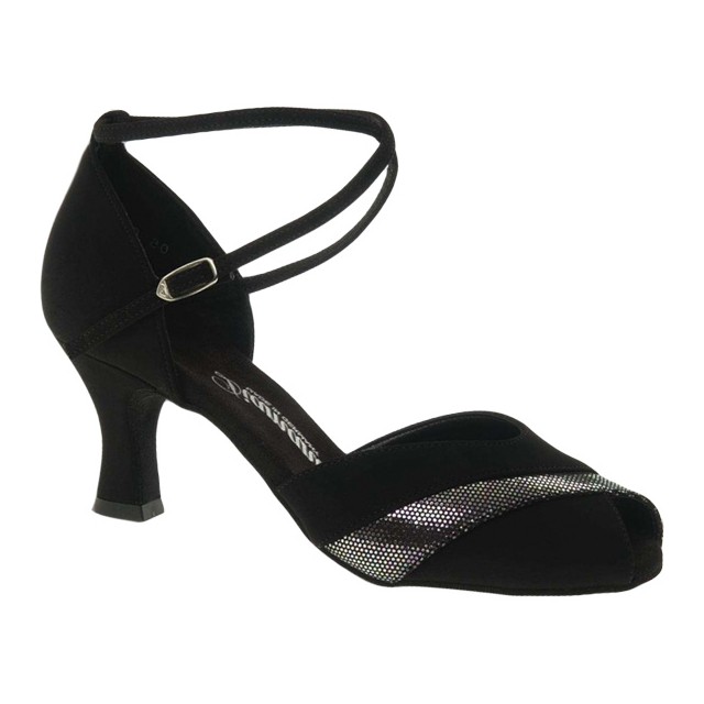 Diamant 039-060-119 Dames Latin Dansschoenen met zilveren strip