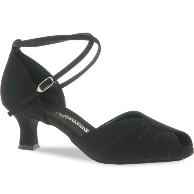 Diamant Zwarte Dansschoen met Peeptoe 027-064-040