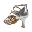 Diamant 108-077-013 latin schoenen meerdere bandjes zilver flare hak