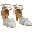 Diamant 147-068-391 latin schoenen satijn wit dichte neus 