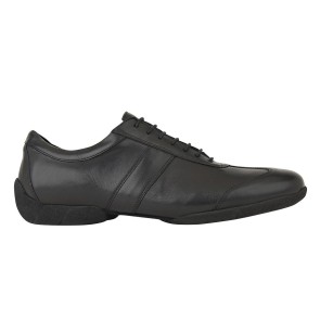 Heren Danssneaker Splitzool - Zwart Leer - Latin, Ballroom, Salsa, Social Dansschoenen - Rumpf "Paolo" 2130