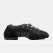 Zwarte Danssneaker - Suede Splitzool - Zumba, Salsa, Jazz - Elastische Veter - Rumpf Mambo 1580
