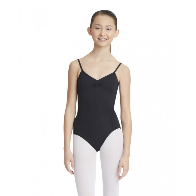 Zwart balletpak met pinch - Lage rug - Verstelbare bandjes - Ingebouwde sporttop - Capezio MC100