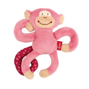 Sigikid Stoffen Roze Aapje Grijpspeeltje