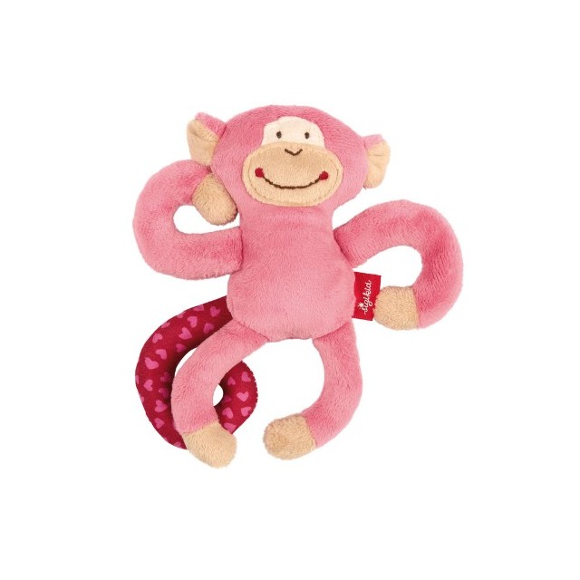 Sigikid Stoffen Roze Aapje Grijpspeeltje