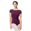 Balletpak met korte mouwen - Vierkante lage rug - Zwart - Khaki - Tactel/spandex - Voor dames - Lulli LUB286