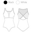 Lulli comfortabel balletpak V-hals mesh wit 