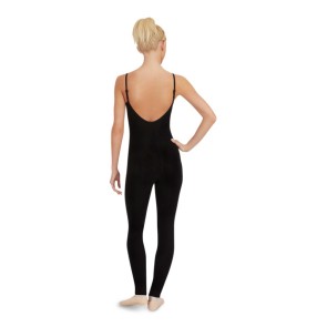 Capezio CC820 dames solotard zonder mouwen en verstelbare bandjes zwart achterkant 