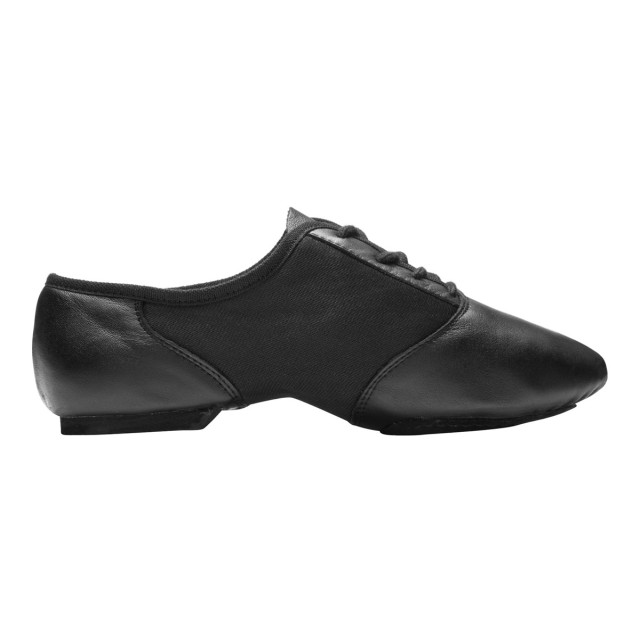 Zwarte jazzschoen met elastisch neopreen - Suède splitzool - Vetermodel - Rumpf 1275