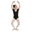 Capezio CAD400C Kinderballetpakje met Korte Mouwen en Tailleband zwart