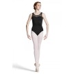Bloch L8855 zwart balletpak voor dames hartvormige halslijn mesh 