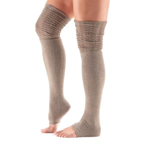 ToeSox Sasha hoge beenwarmer gesloten hiel 86 centimeter beige