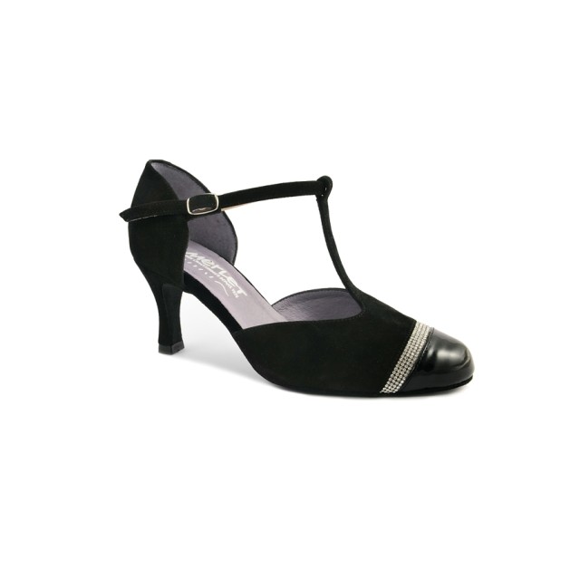 Merlet Nabel Lederen en Suède Dansschoenen met een 6,5cm Hak