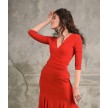 Studio Moscow SM6036 Rode Wikkeltop met 3/4 Mouw voor Dames SALE