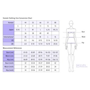 StudioMoscow black dance dress maat tabel